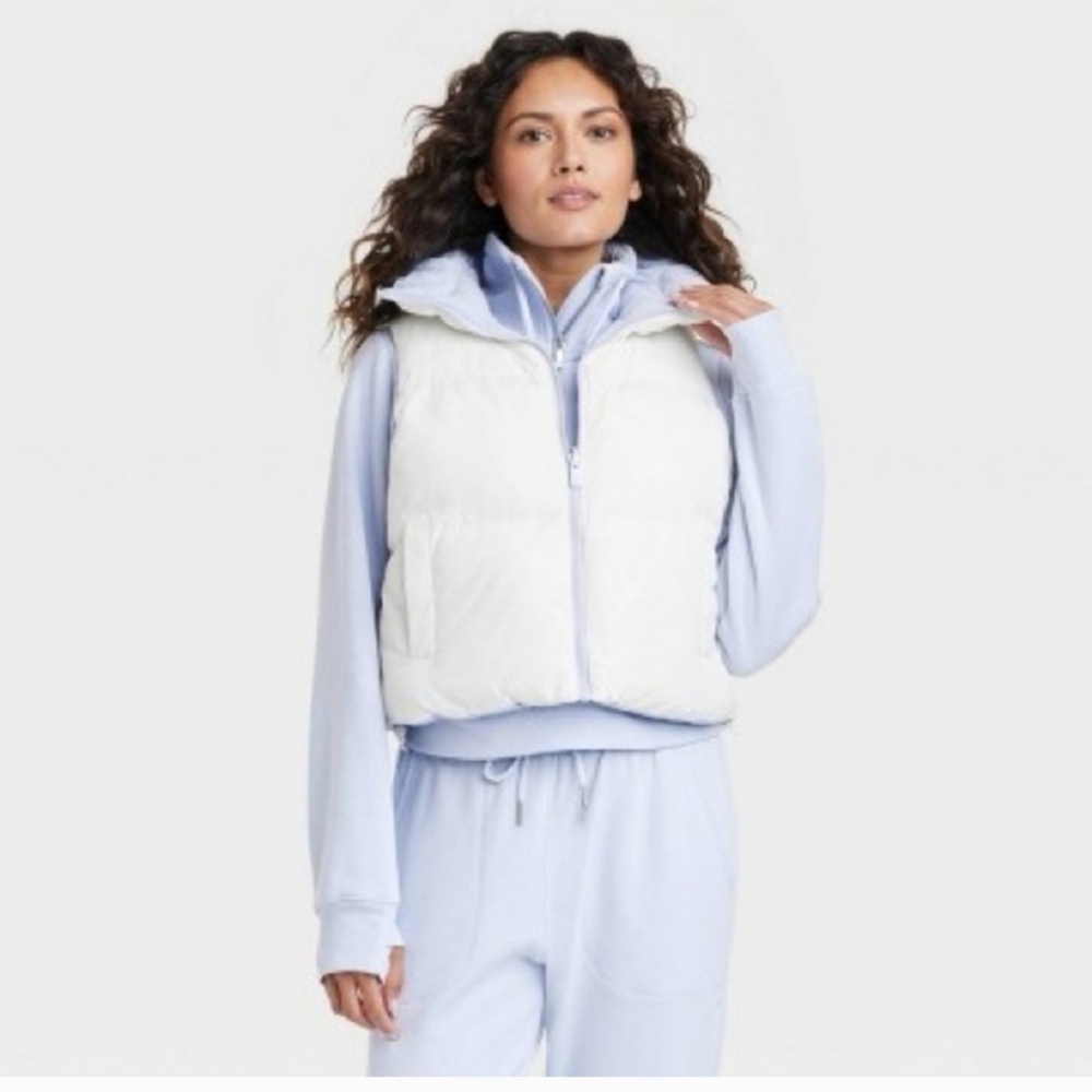 ALL IN MOTION NWT‎ Women's REVERSIBLE PUFFER VEST White/Baby Blue Size XXL